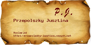 Przepolszky Jusztina névjegykártya